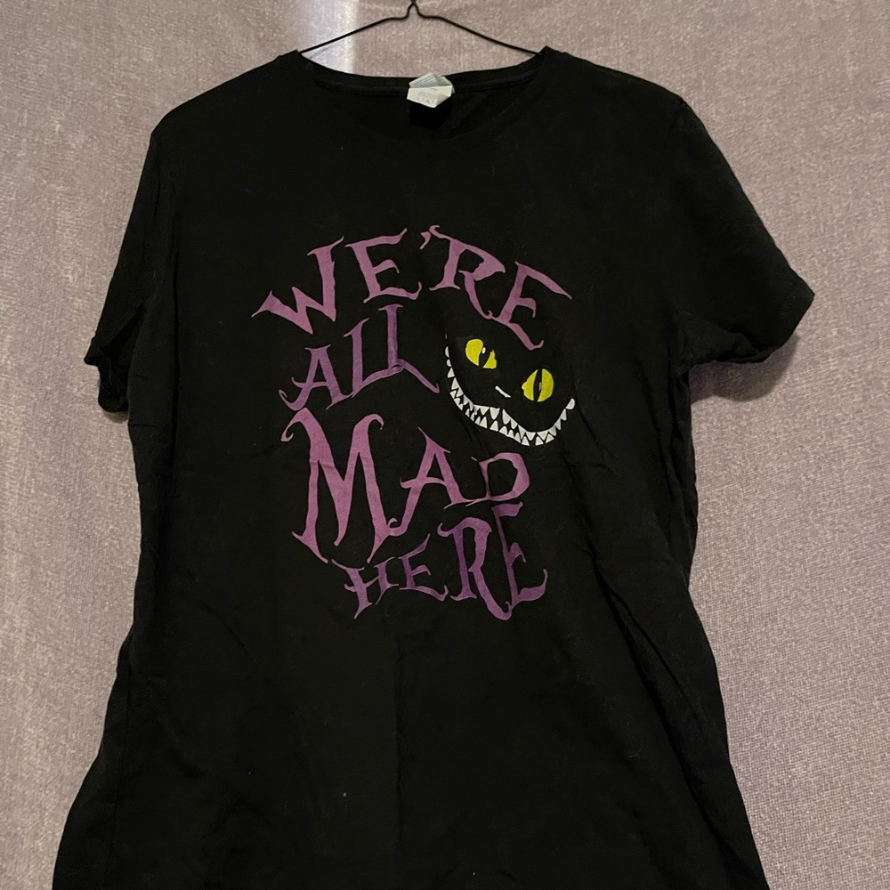 Port and Company Black Tee with Purple and Yellow Design